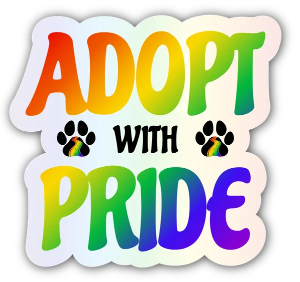 Adopt With Pride holographic sticker
