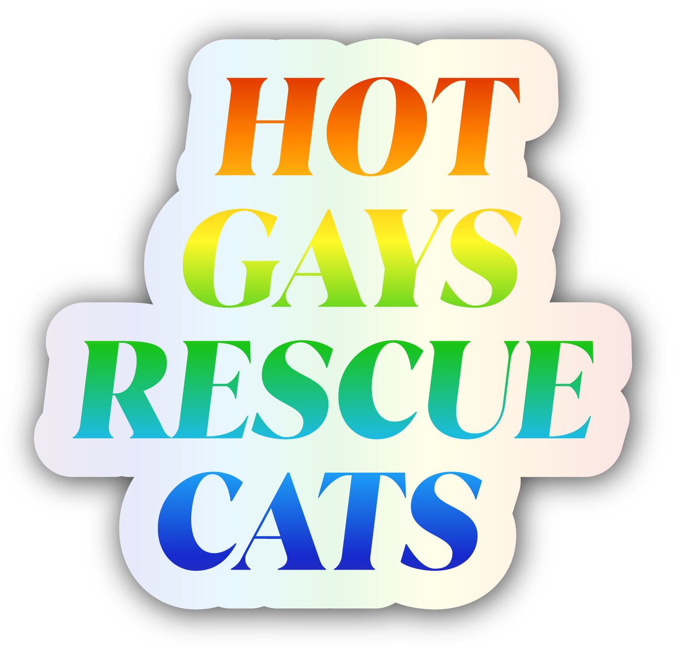 Hot Gays Rescue Cats sticker