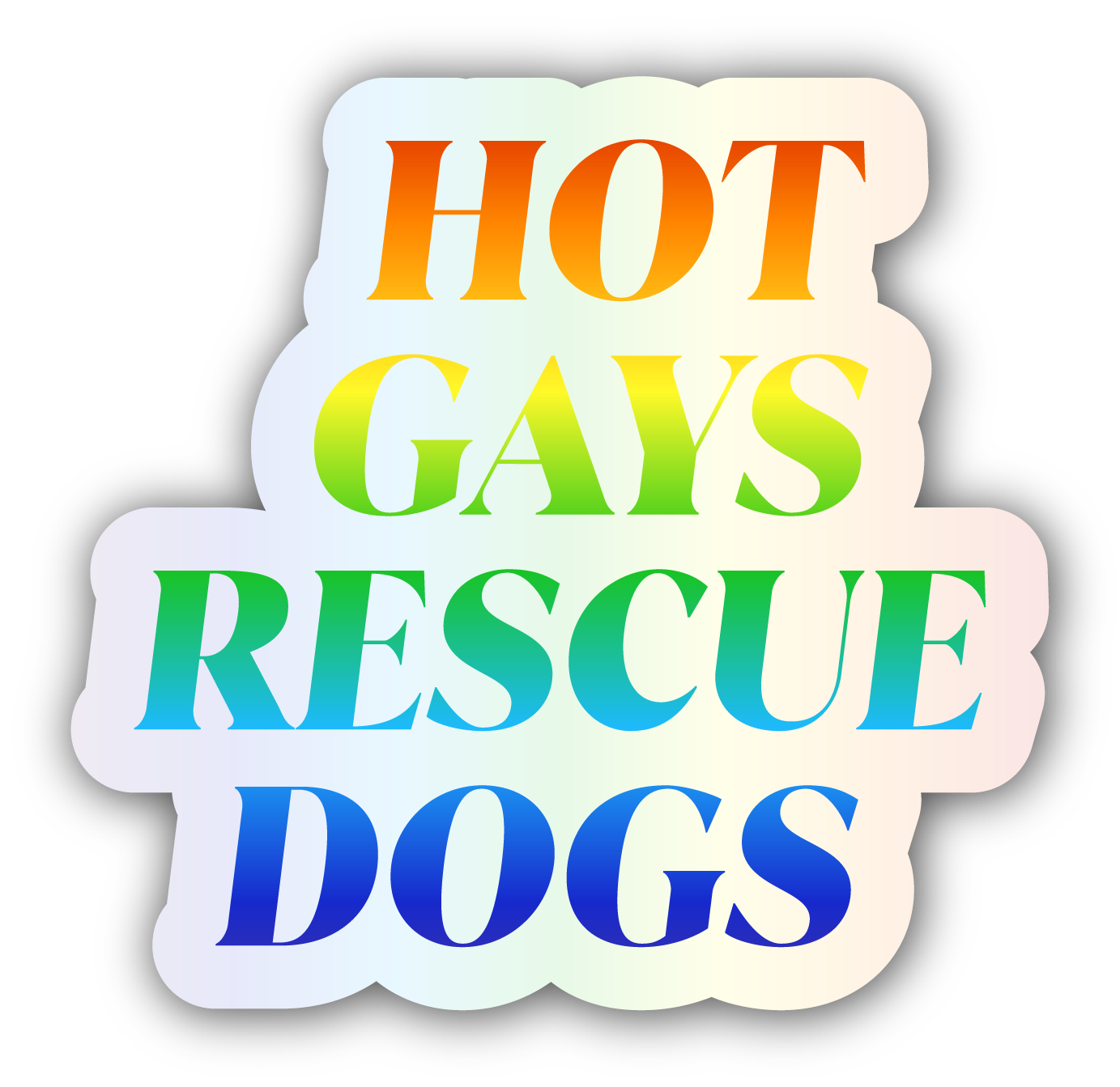 Hot Gays Rescue Dogs sticker