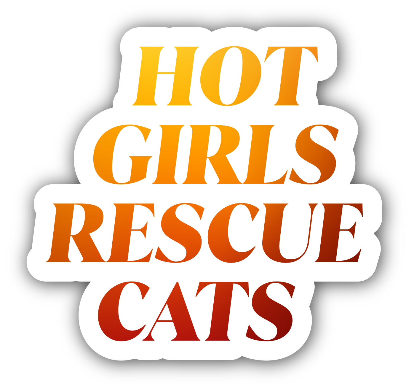 Hot Girls Rescue Cats sticker