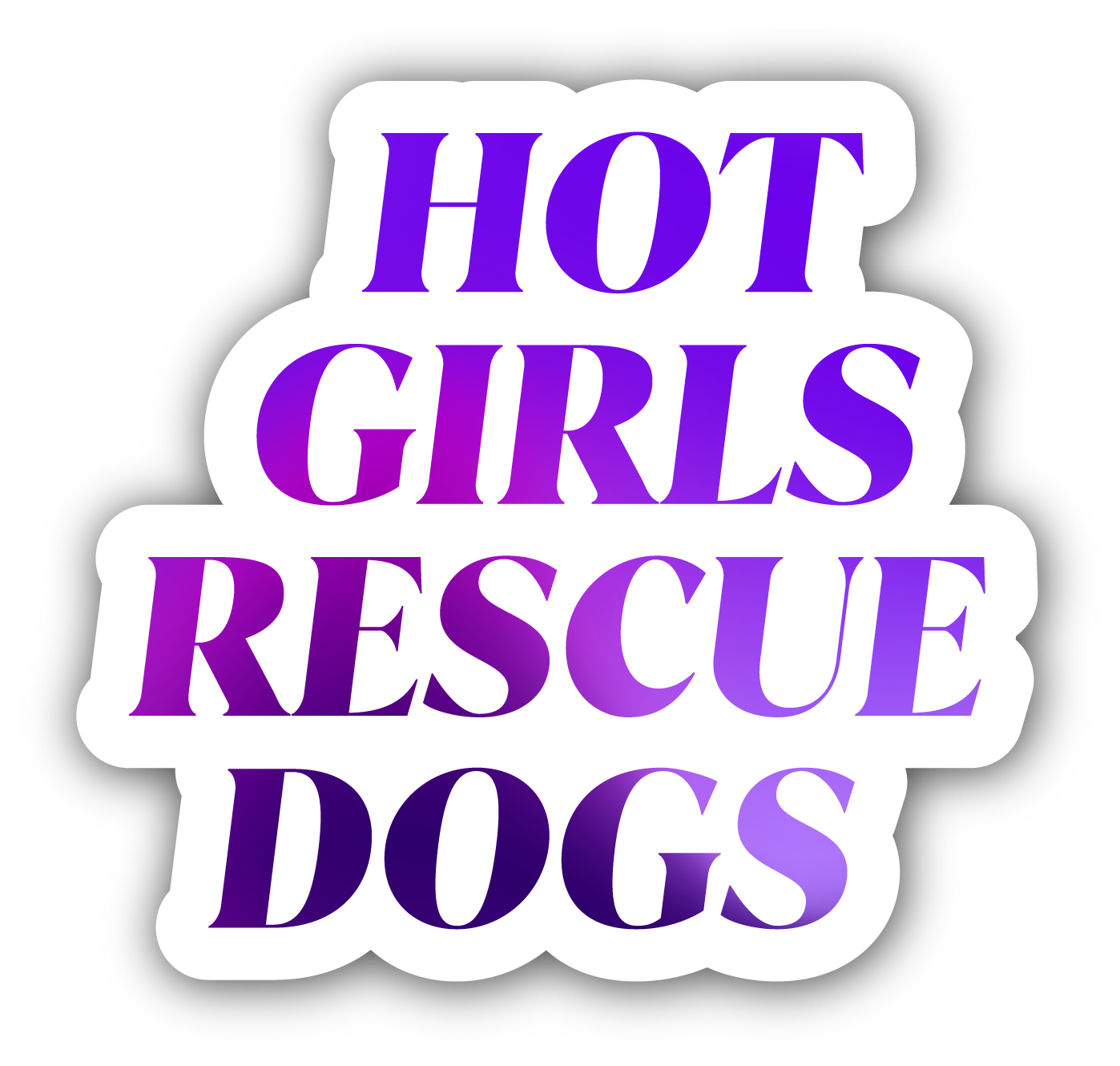 Hot Girls Rescue Dogs sticker