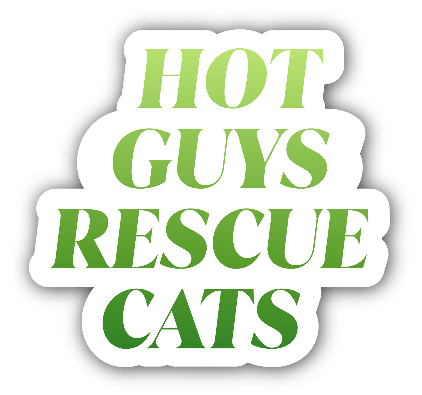 Hot Guys Rescue Cats sticker