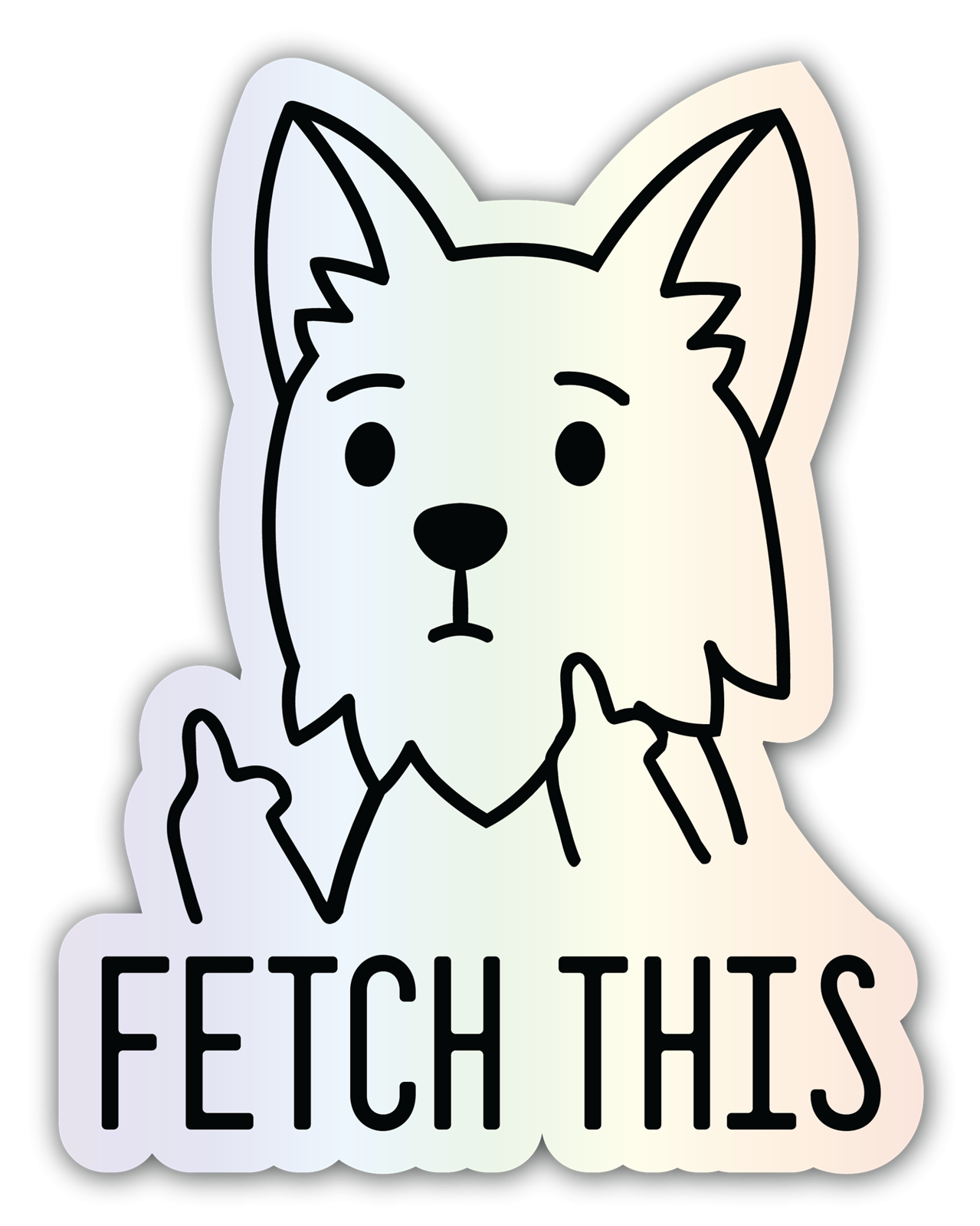 Fetch This holographic sticker